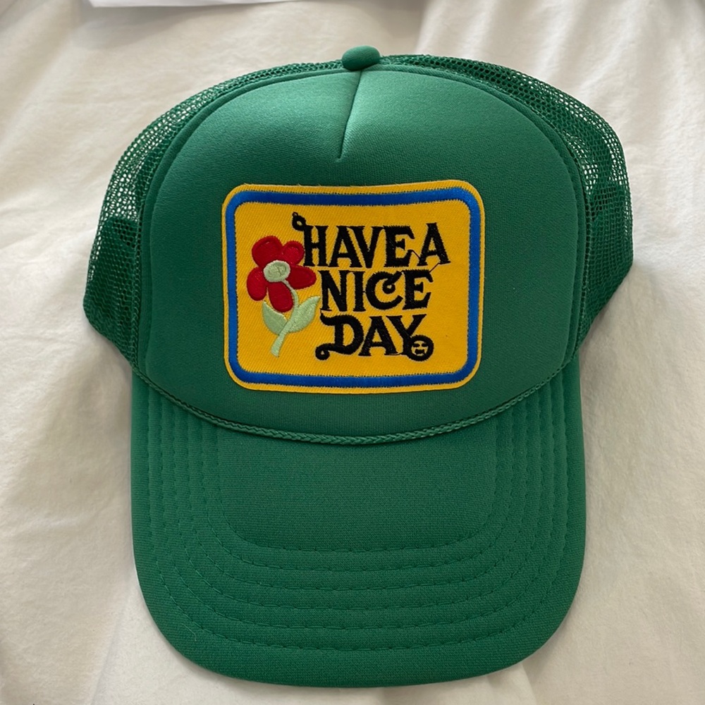 Have A Nice Day Green Trucker Hat